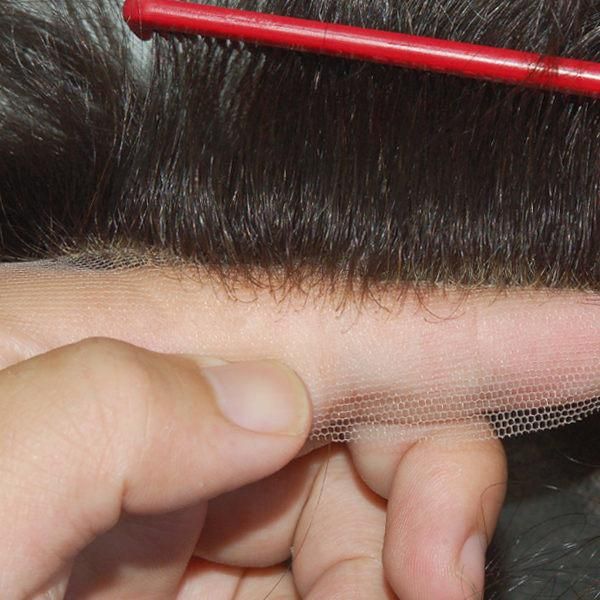 Transparent Skin with French Lace Front Hair System for Men