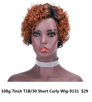 100% Human Hair L Part Lace Short Wig-9131