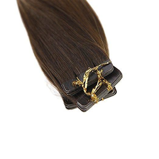 100% Human Hair Tape in Hair Extension (AV-TP18-4/613)