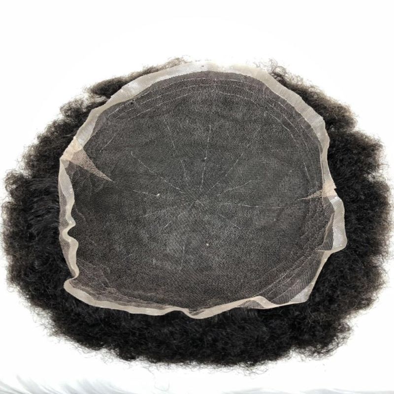 Kbeth Afro Toupee for Black Men Human Hair All Transparent HD Lace Man Weave Balding Mens Custom Hair Unit 8X10inch Male Hair 1/1b Wig in Stock