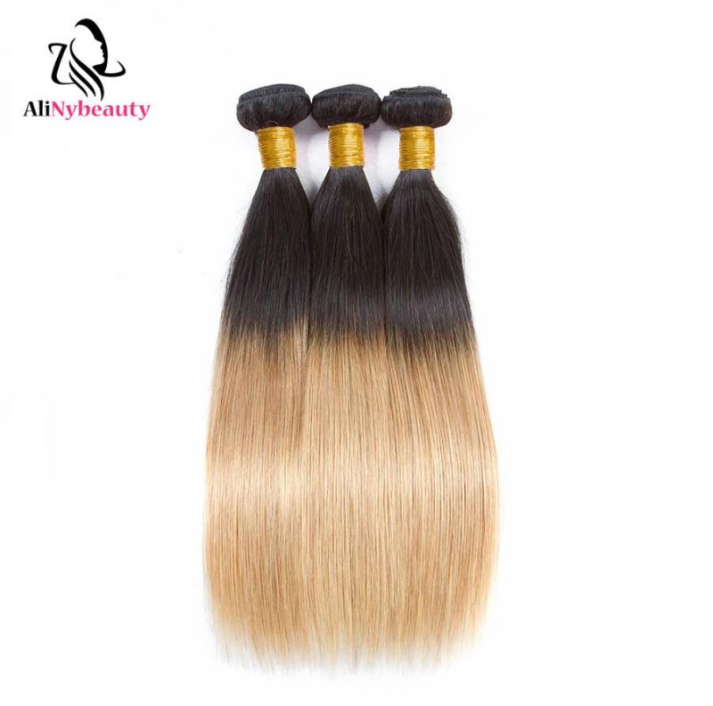 Color 1b/27 Natural Straight Peruvain Remy Human Hair
