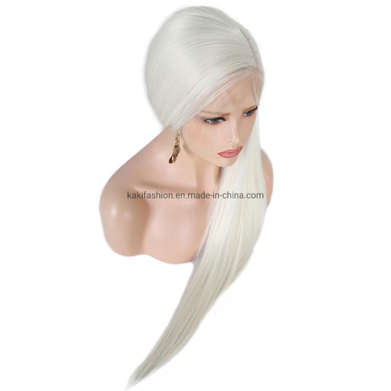 Latest Silky Straight Synthetic Frontal Lace Swiss Artificial Women Fiber Hair Wig