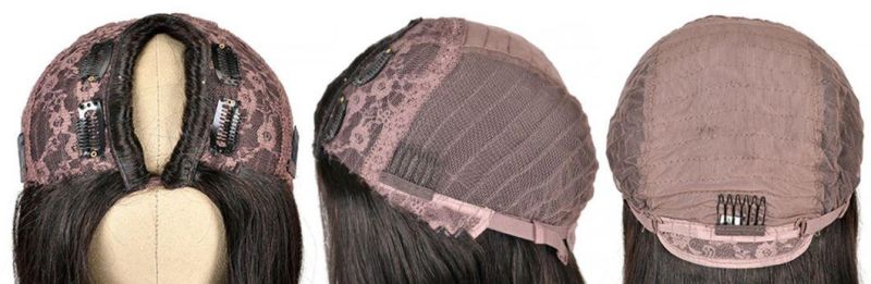 Natural Color Kinky Curly Thin Part Wig Brazilian Human Hair 100% Virgin Hair U Part Wig 20 Inches