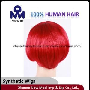 Popular Funky Red Color Synthetic Hair Wig