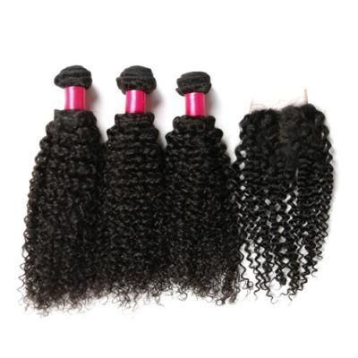Bresilienne Hair Natural Black Kinky Kurly Hair Extensions Wigs Human Hair Bundle
