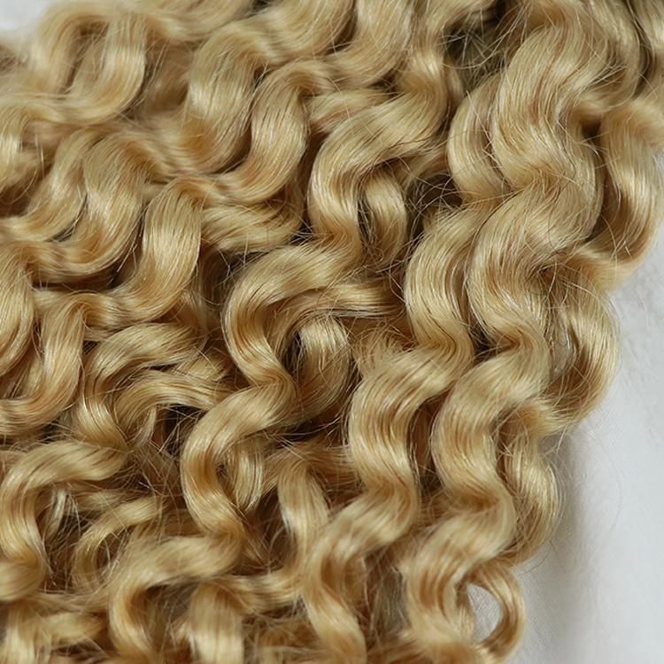 Double Drawn Brzailian 100% Remy Ombre Color Kinky Curly Clip in Hair Extension #1b/613