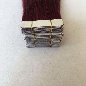 99j# Silky Straight Us PU Tape Skin Weft Virgin Remy Human Hair Extensions