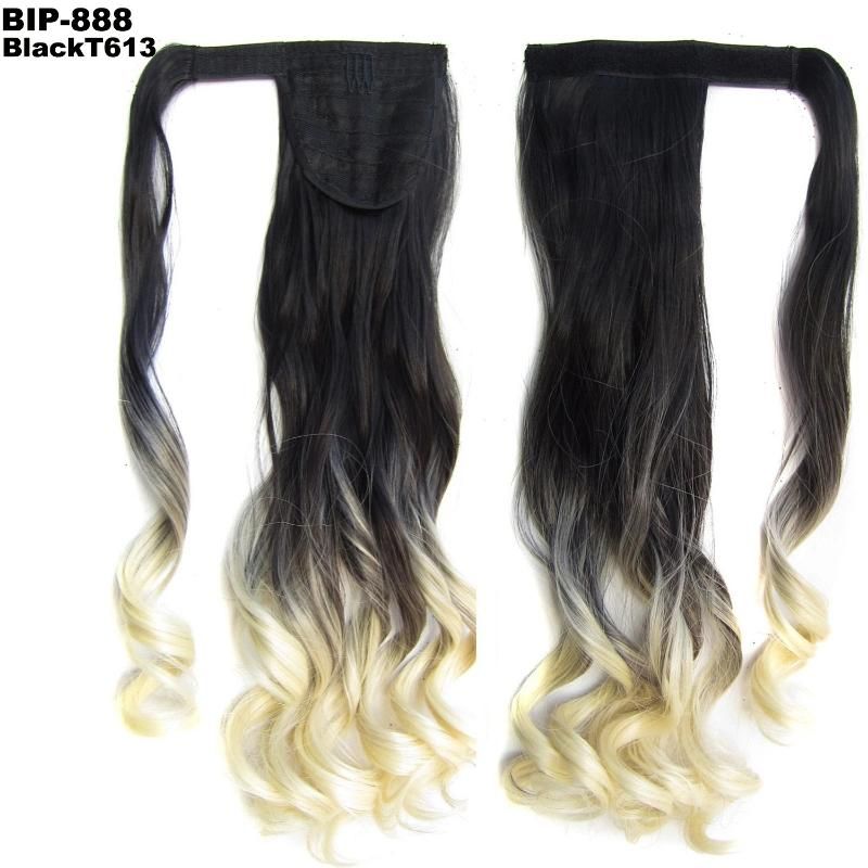 Natural Wavy Synthetic Magic Paste Ponytail Clip in Hair Extension