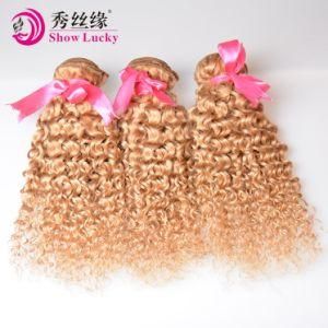 Wholesale Virgin India Human Hair Blonde Bundle Indian Jerry Curly Hair Weft