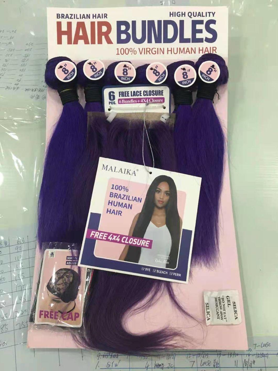Wholesale Virgin Straight Brazilian Packaging Bundle with Hair Vendors