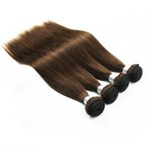 Raw Unprocessed Indian Dark Brown Color #4 Human Hair Bundles Straight Wave Remy Hair Extensions