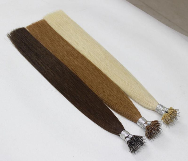 Nano Ring Extensions Brazilian Straight Human Hair Bundles Back Brown Blond Color Remy Human Hair Extensions