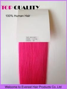 PU Skin Hair Extensions Remy Brazilian Human Hair Weft #B. Pink