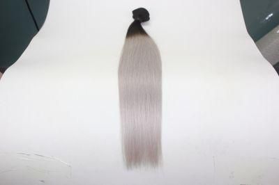 Two Tone Human Hair Weft, Grey Natural Hair Toupee with Dark Root, 100% Good Quality No Tangle No Shedding