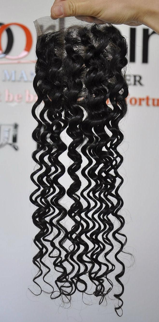 Virgin Human Hair Lace Closure at Wholesale Price (Deep Curly)