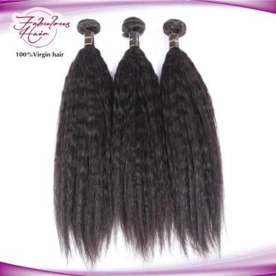 Brazilian Human Hair Natural Color Kinky Straight Hair Wefts