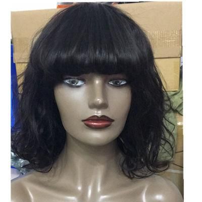 Wholesale Cuticle Aligned Hair Wig Brazillian Human Hair Wigs Natural Hair with Bang