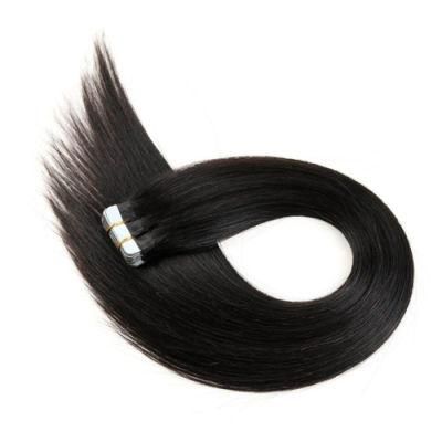 #1b Tape in Human Hair Extensions Brazilian Remy Straight on Adhesive Invisible PU Weft Platinum Blonde Color 20PCS/Set