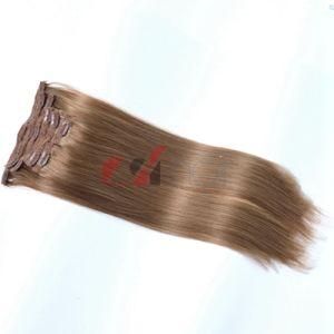 Virgin Cuticle Aligned Human Hair Clip in Hair Extension #18 (Dirty blonde)