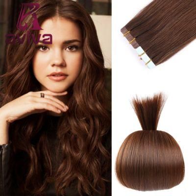 Aviva Tape in Human Hair Extensions 4# 16 Inch Brazilian Straight 20PCS for Women Beautry Tape in Hair Extension