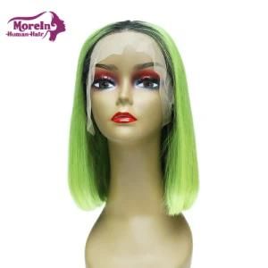 Good Quality Brazilian Human Hair Ombre 1b/Grass Green Remy Human Hair Wig Short Bob Wigs