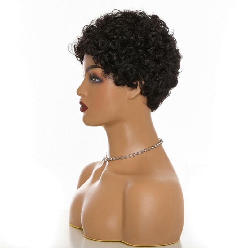 Black Color Pixie Cut Wigs Short Hair Wig Heat Resistant Fiber Synthetic for Black Women