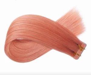 Wholesale Price 12--28inch 100% Human Hair Pink Invisible Tape in Double Drawn Hair Extension