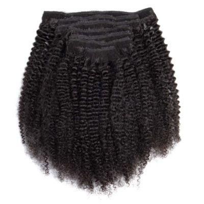 Kbeth Kinky Curly Clip in Bundle 2021 Human Hair Weft 8&quot;-30&quot; Natural Color Hair Bundles From China Factories