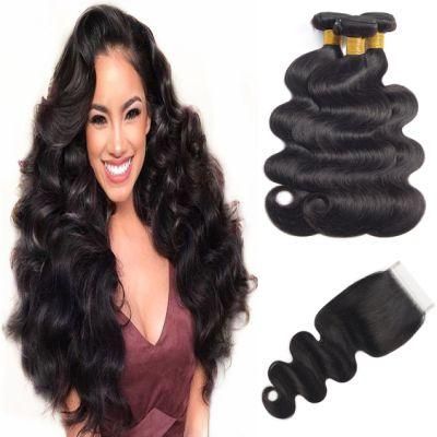 Brazilian Human Hair Bundles Body Wave with Closure 3 Bundles with Closure