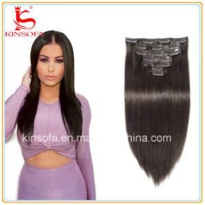 100% Human Remi Hair Human Clips Straight Hair Extension