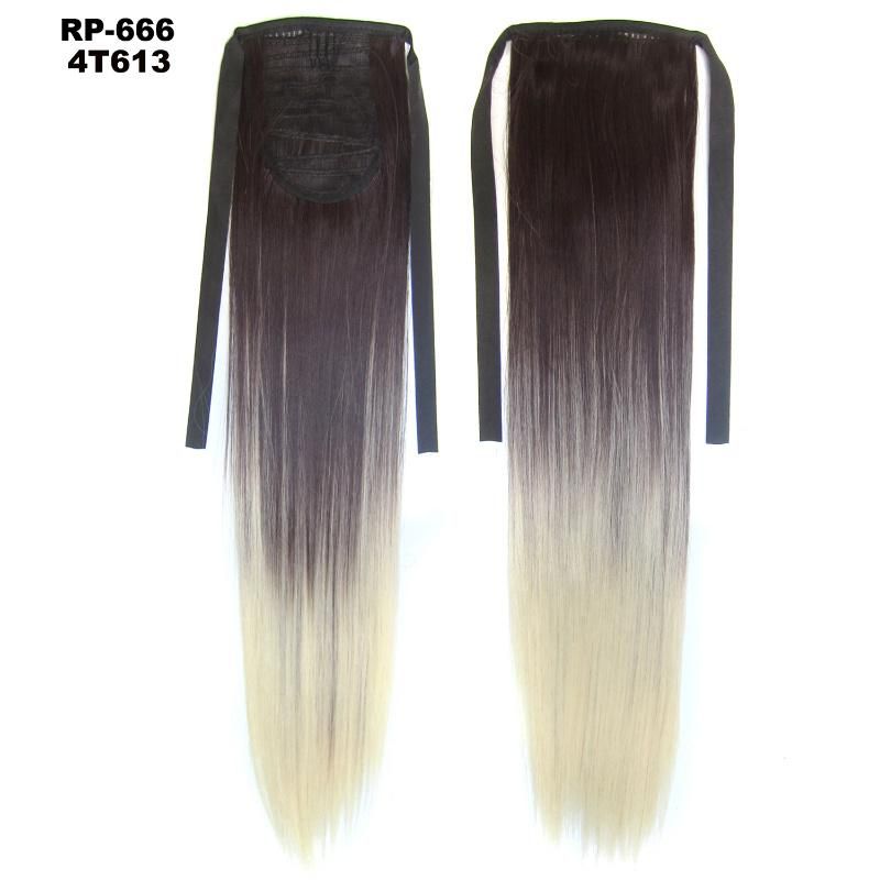 Synthetic Silky Straight Tie up Ponytail Clip in Hair Extension