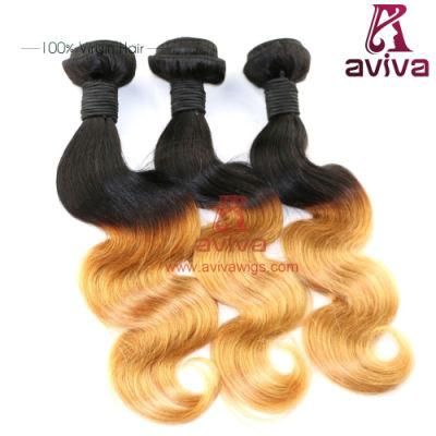 Natural Brazilian Body Wave Ombre Three Tone Color Virgin Hair Extension