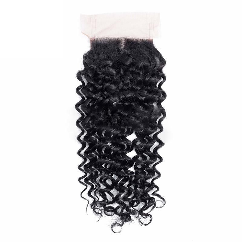 Factory Wholesale 4*4 Kinky Curly Swiss Closure Virgin Human Hair