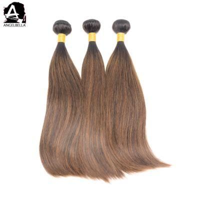 Angelbella Silky Straight Raw Indian Hair Highlight 1b#-8# New Virgin Remy Human Hair Bundles