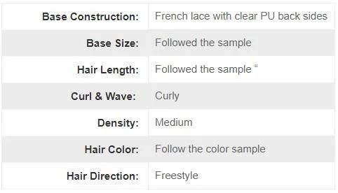 1601lw0007 French Lace with Clear Poly Back Sides Wigs for Women