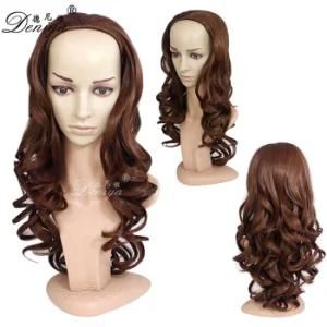 Fashion Auburn Color Long Curly 3/4 Wig High Quality Clip in Half Wig