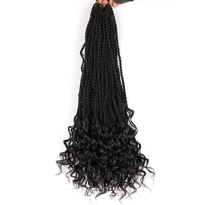 Senegalese Twists Synthetic Braiding Chinese Dreadlocks Hair Extensions Curly Ends