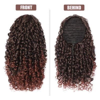 Synthetic Afro Kinky Curly Ponytails Clip in Hair Extensions Drawstring Brazilian Hair