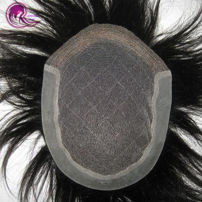 Full Swiss Lace Toupee with PU Back Custom Acceptd