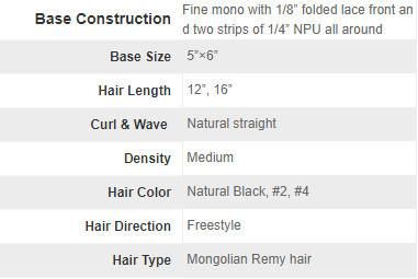 Women′s Medium Remy Hair Stock Mono Hair Topper New Times Hair