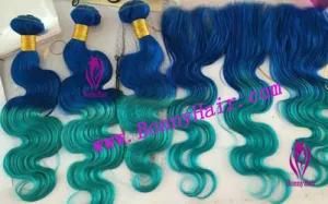 Ombre Two Tone Color Indian Virgin Human Hair Extension Weave