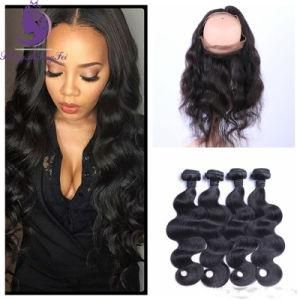 High Quality Stock Human Virgin Hair Weave with 360 Lace Wig