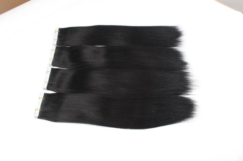 Tape Human Hair Extensions Natural Straight Hair Machine Made Remy Skin Weft Adhesive Glue Hair 12"/16"/20"