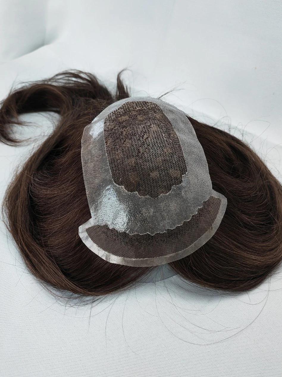 2022 Most Natural Fine Welded Mono Human Remy Hair Men′ S Human Hairpiece