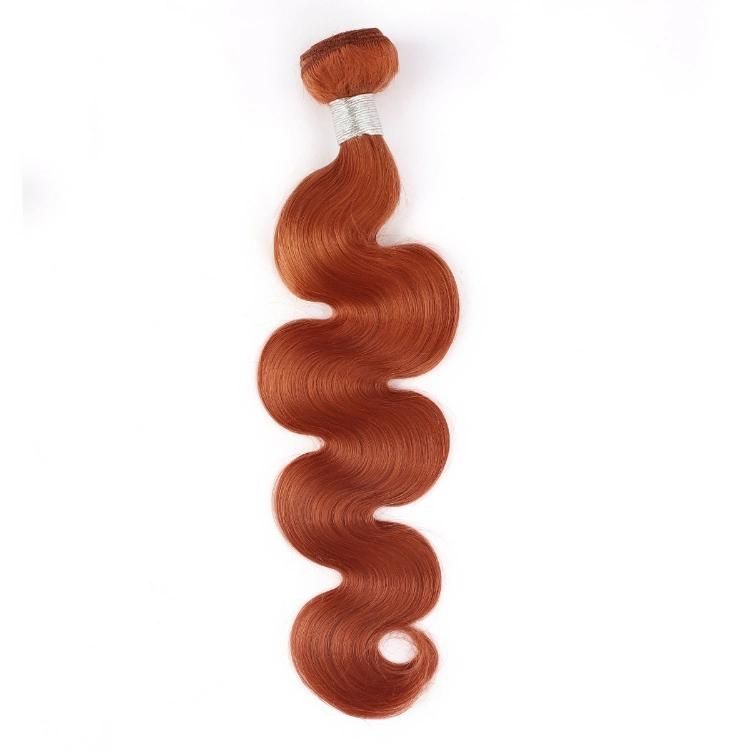 100% Remy Hair Brazilian Virgin Body Wave Human Hair Weft #Ginger