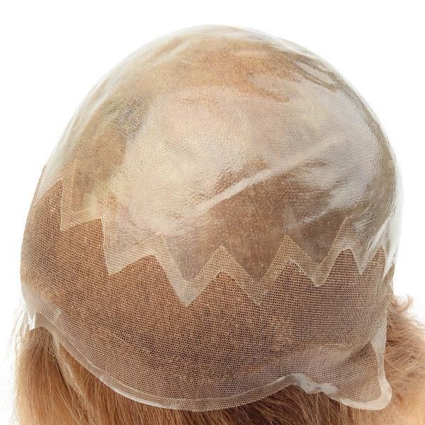 Full Skin Cap with Lace Front Injected Hair Blond Color Hair Replacement for Women