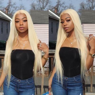 180 Density Virgin HD Transparent Swiss Lace Front Hair Wigs, 13X6 Lace Frontal Wigs, 613 Blonde Human Hair Wigs