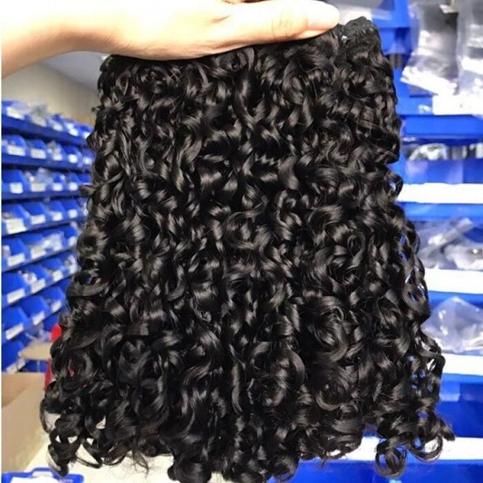 Raw Unprocessed Curly Hair, Pixie Curls Human Hair with Closure, Curly Human Hair Extensions