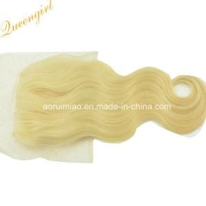 Body Wave Remy Hair Toupee Virgin Blonde Russian Hair Lace Closure