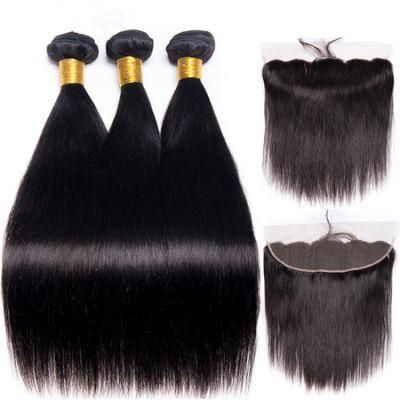 Full Cuticle Brazilian Human Hair Bundles with Frontal Hair Extension